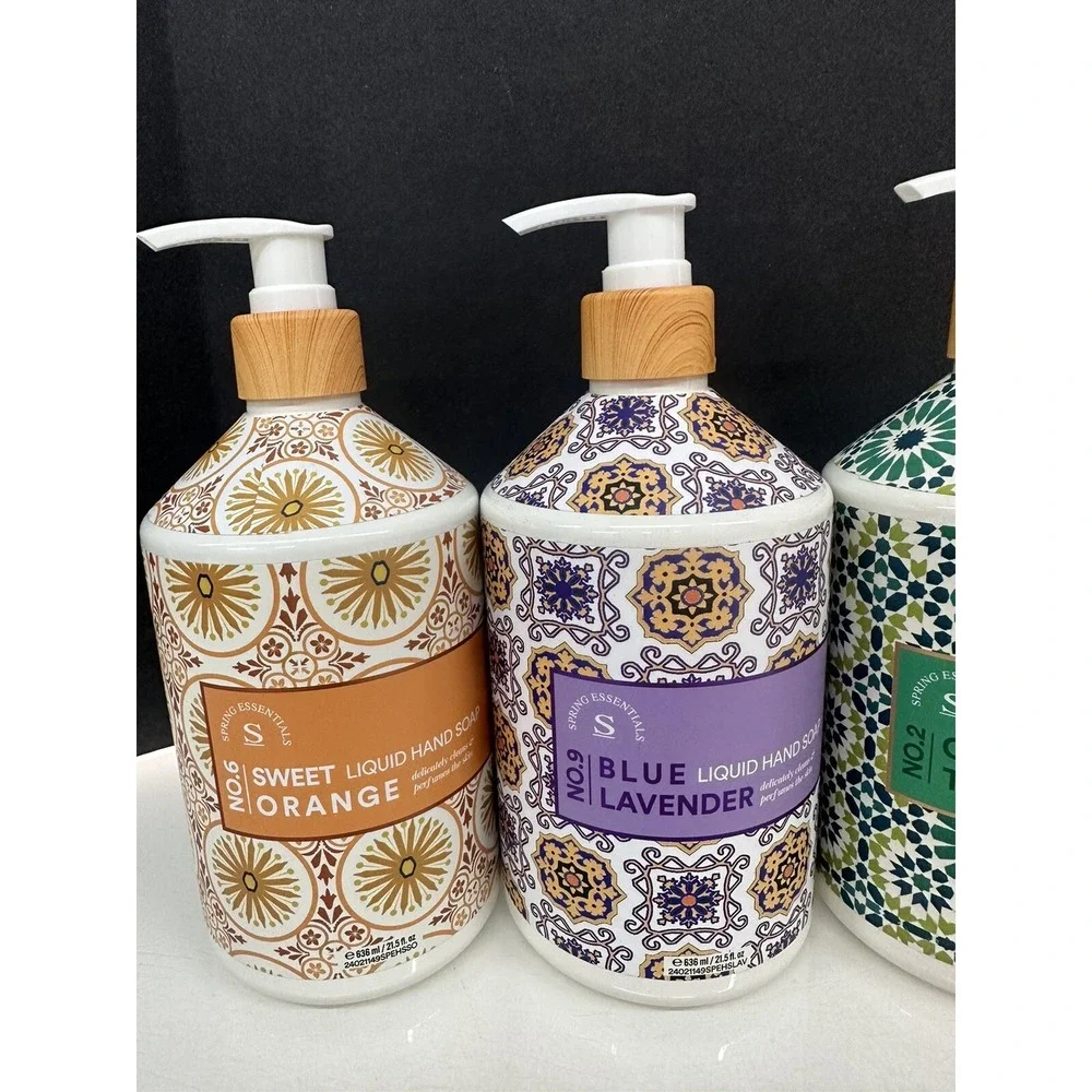 4 Set Home & Body Spring Essentials Hand Soap Sweet Orange Lavender  Thyme Lemon